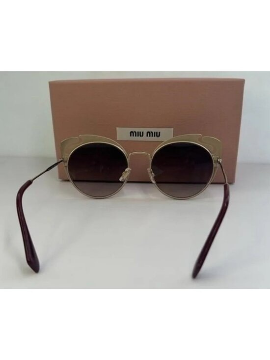 - ?- New Authentic Miu Miu MU 57TS HB5GR0* 3N Metal Women Noir sunglasses main image 10